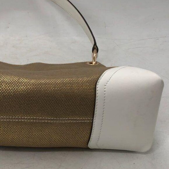 Michael Kors Nicole Gold Fabric Leather Medium Shoulder Bag SAMPLE - Picture 11 of 12